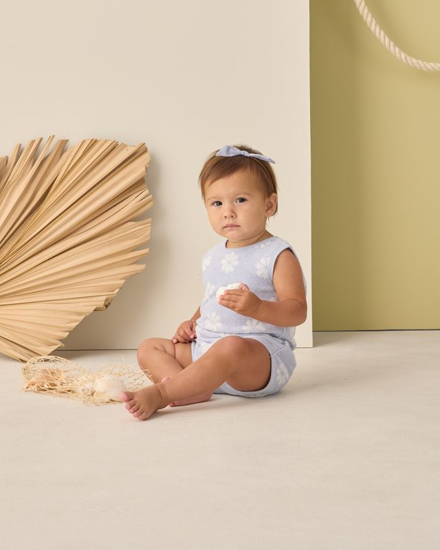Rylee + Cru Cinch Playsuit - Periwinkle Daisy