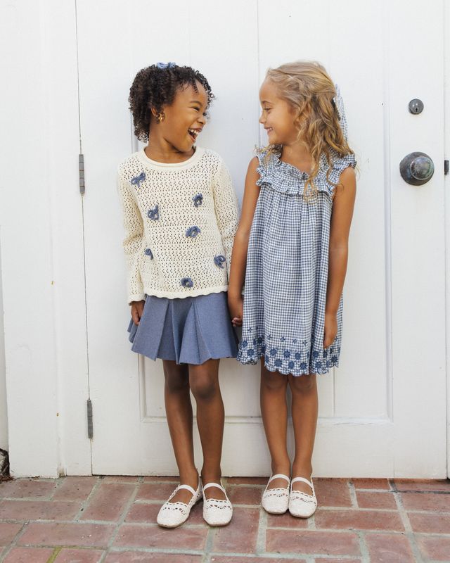 Rylee + Cru Crochet Knit Pullover - Bows
