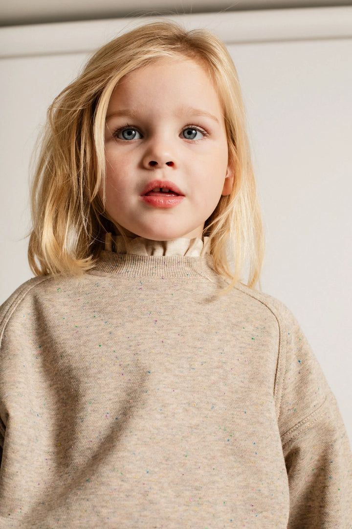 Baje Studio Noville Mockneck Sweatshirt - Sand Melange Multicolor