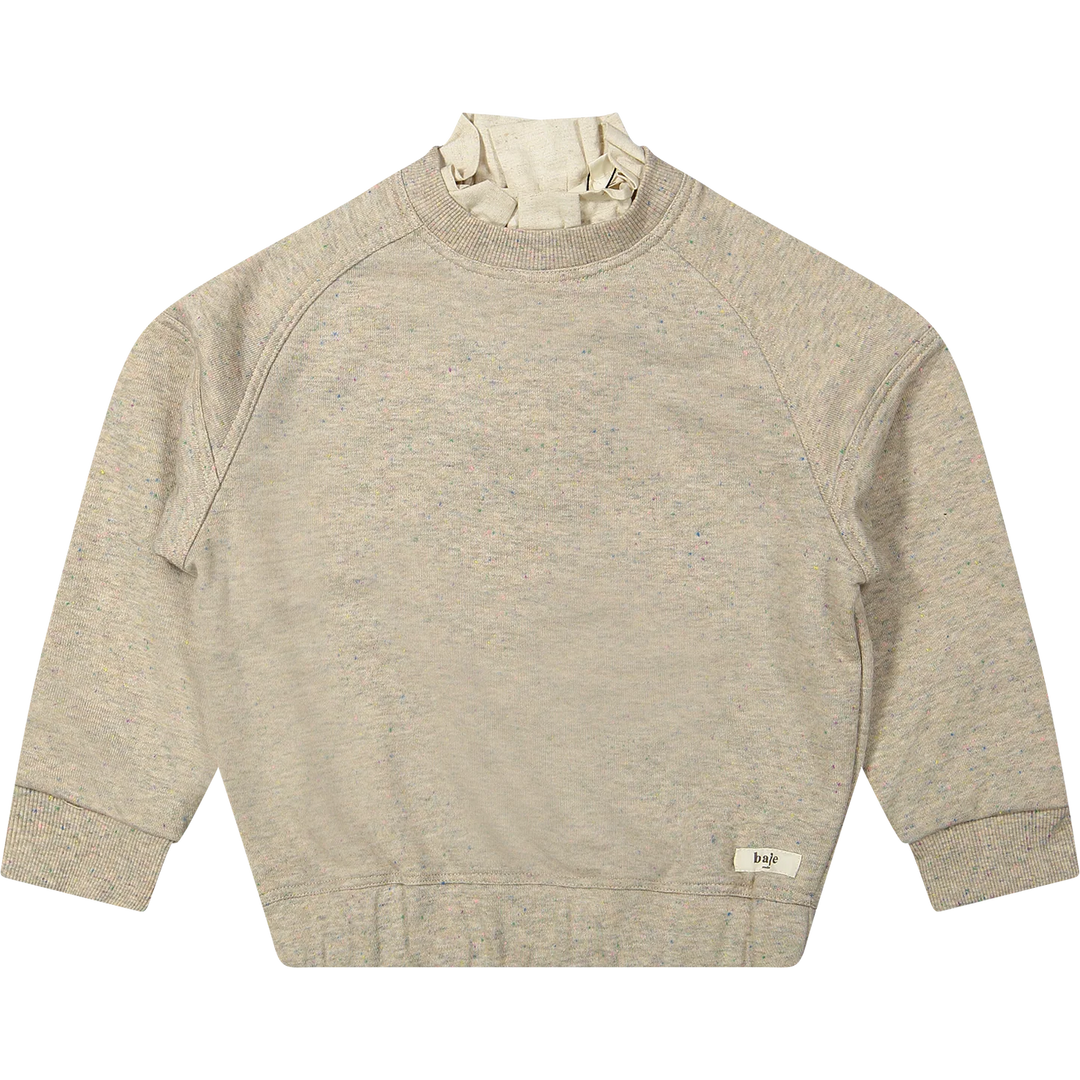 Baje Studio Noville Mockneck Sweatshirt - Sand Melange Multicolor