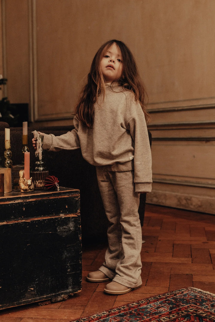 Baje Studio Noville Mockneck Sweatshirt - Sand Melange Multicolor