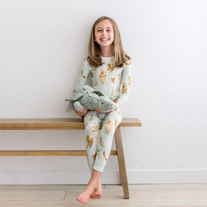 Kickeepants Castle Pajama Set - Aloe