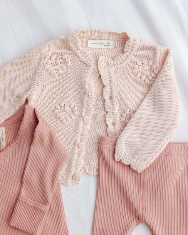 Quincy Mae Knit Cardigan - Petal
