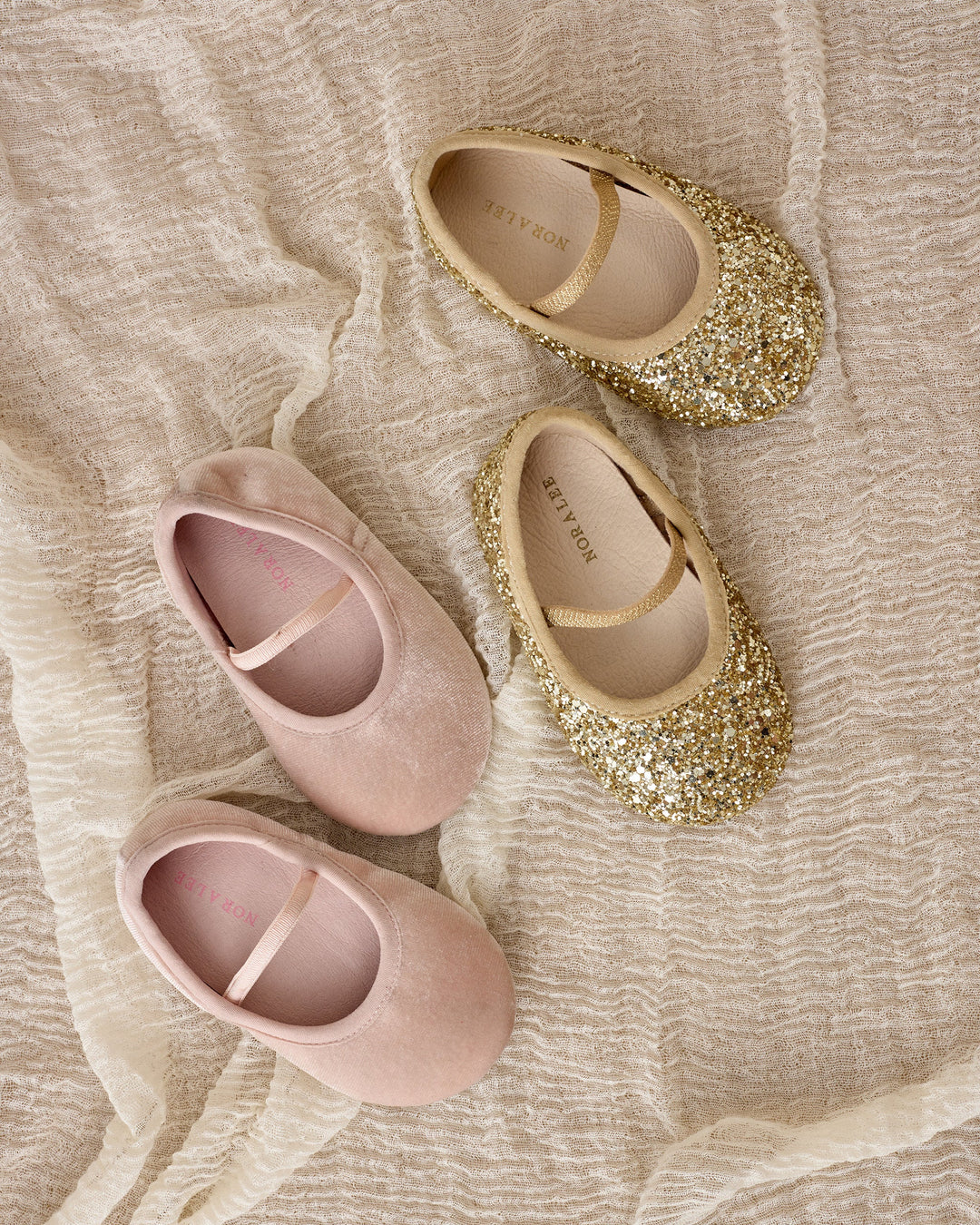 Baby Flatsy Noralee Baby Ballet Flats - Gold Sparkle – Hopscotch Kids
