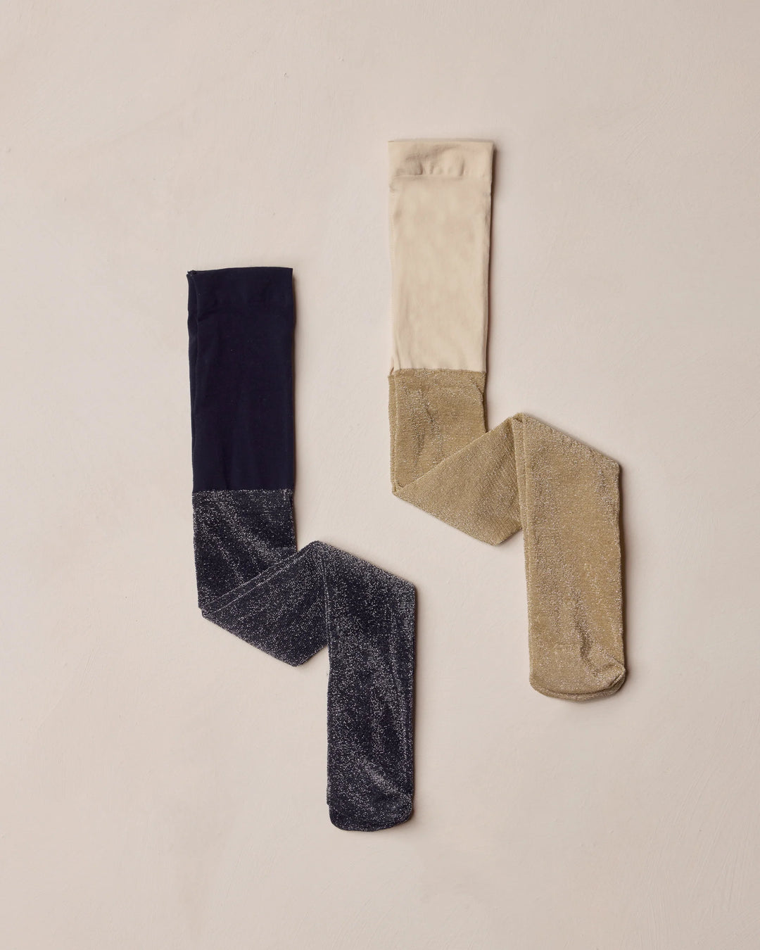 Noralee Shimmer Tights - Ecru + Black