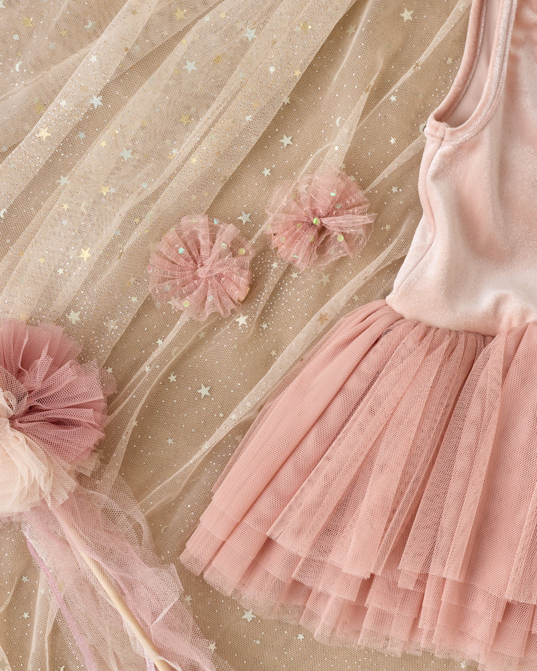 Noralee Flutter Tulle Clips - Rose