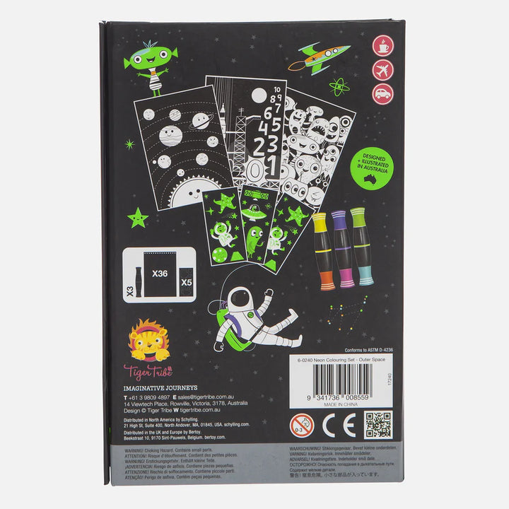 Tiger Tribe Outer Space Neon Colouring Set