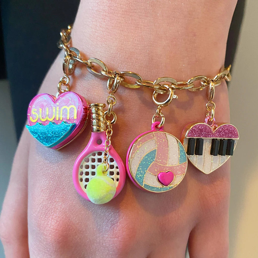 Charm It Gold Glitter Volleyball Charm