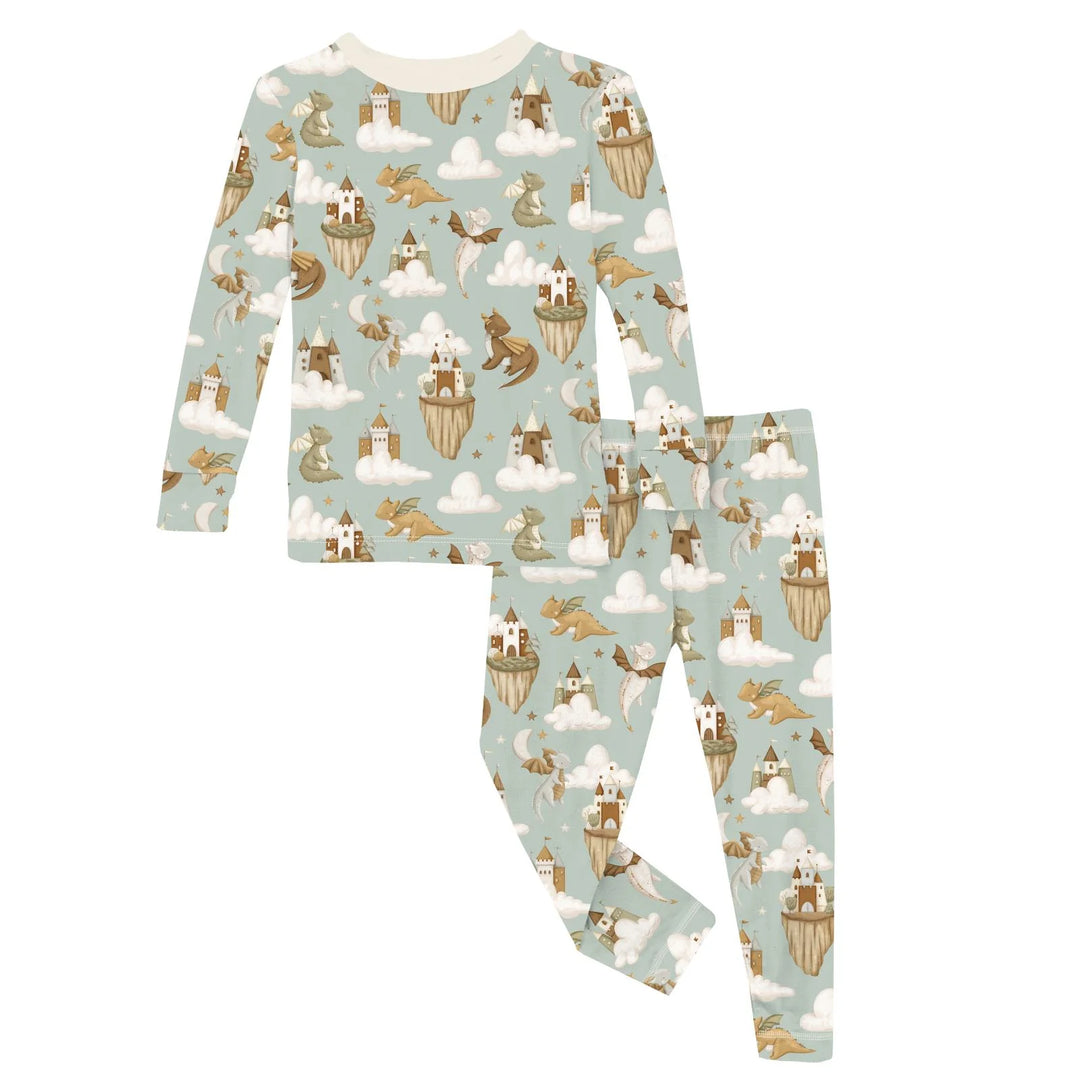 Kickeepants Castle Pajama Set - Aloe