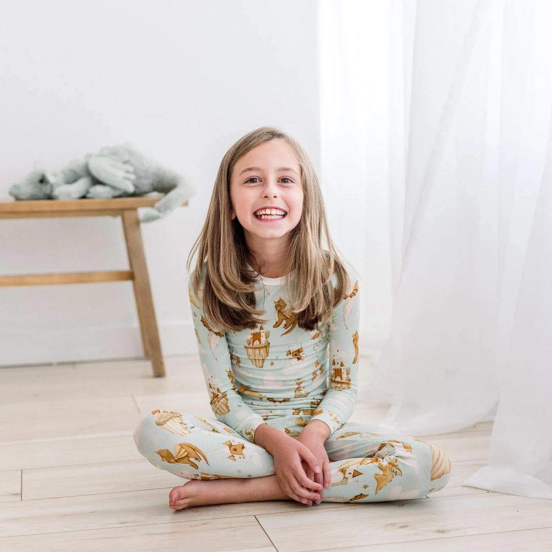 Kickeepants Castle Pajama Set - Aloe