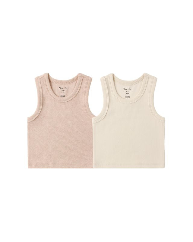 Rylee + Cru Play x Play Ribbed Tank - Shell/Heathered Blush