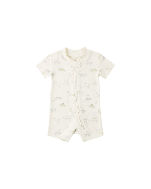 Quincy Mae Zip Short Sleeve Sleeper - Dinosaur