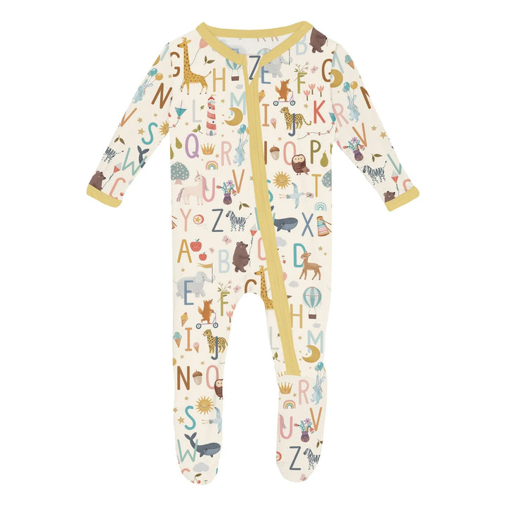 Kickeepants 2 Way Zipper Footie - Animal Alphabet