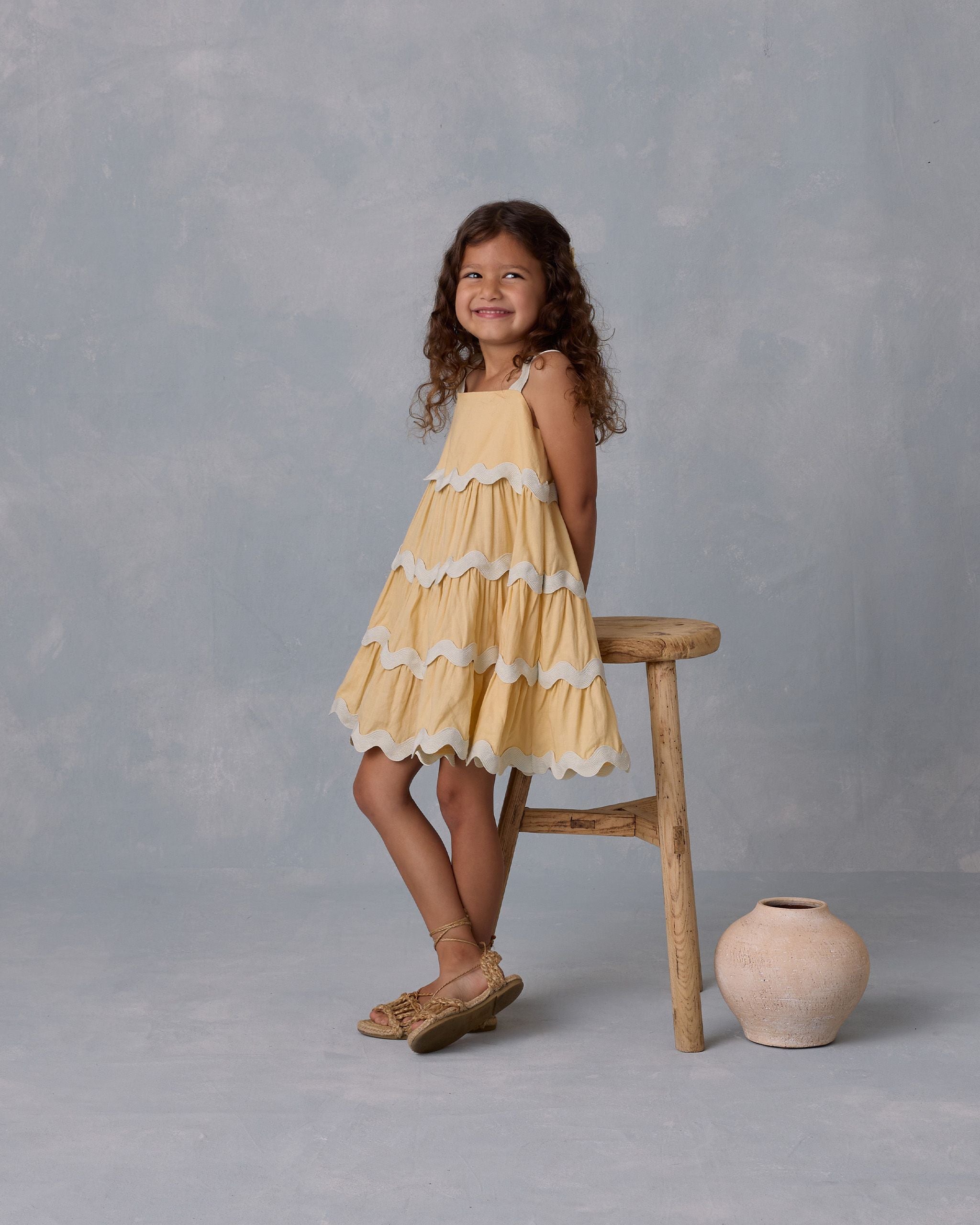Rylee + Cru Ric Rac Dress - Yellow – Hopscotch Kids