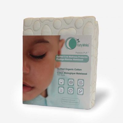 Forty Winks Pebble Puff Quilted Crib Mattress Protector - Organic Cotton