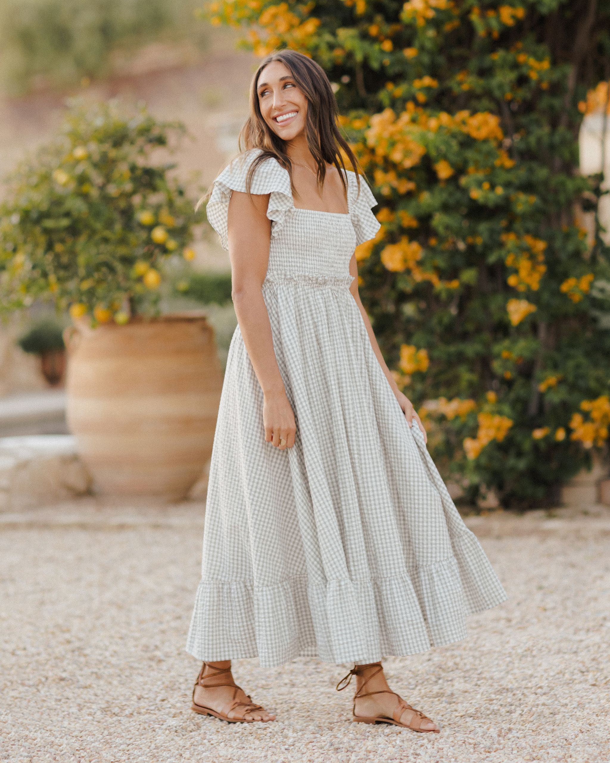 Rylee + Cru Women's Francesca Dress - Eucalyptus Gingham