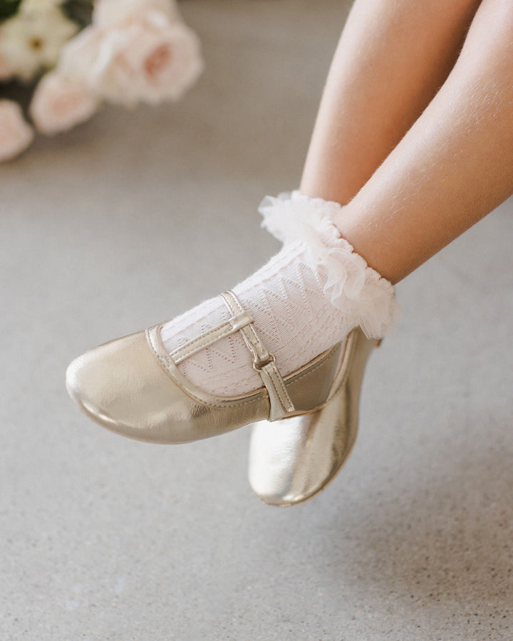 Noralee Ruffle Socks - Ivory, Blush