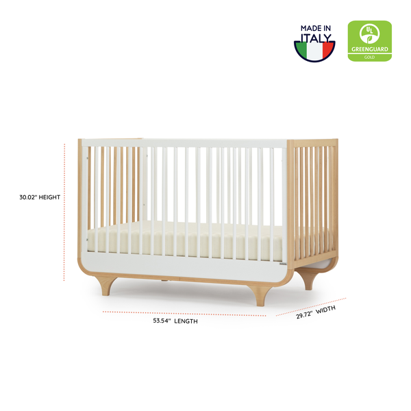 Dadada Jolly 3-in-1 Crib - White/Natural