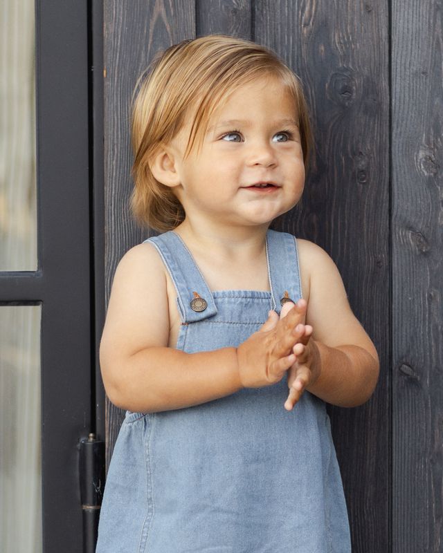 Rylee + Cru Cargo Baby Overall - Washed Blue