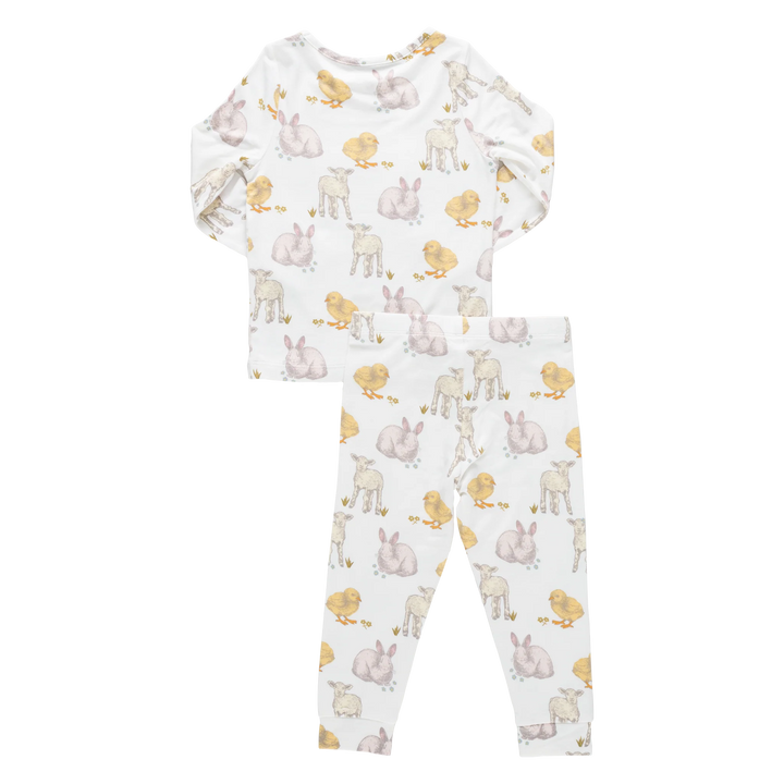 Pink Chicken Bamboo PJ Set - Easter Friends