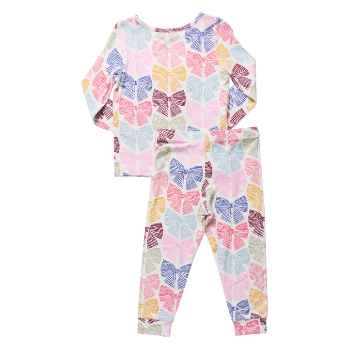 Pink Chicken Bamboo PJ Set - Bright Multi Bows