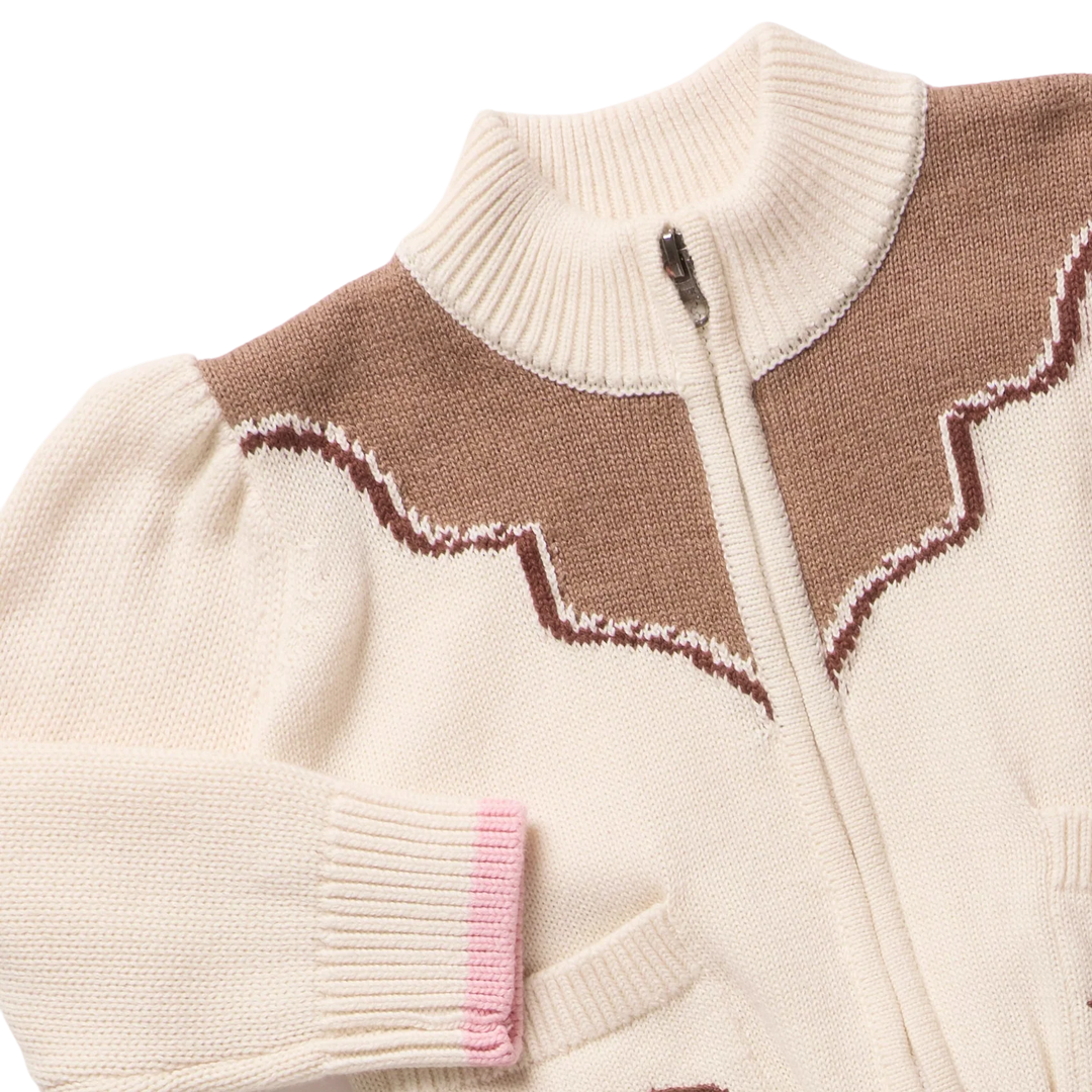 Pink Chicken Western Zip Sweater