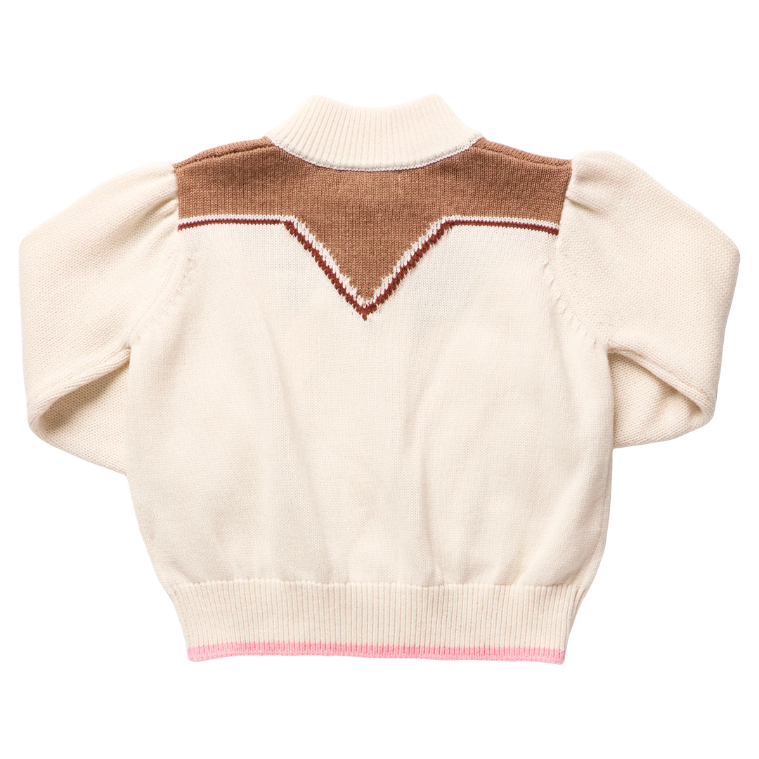 Pink Chicken Western Zip Sweater