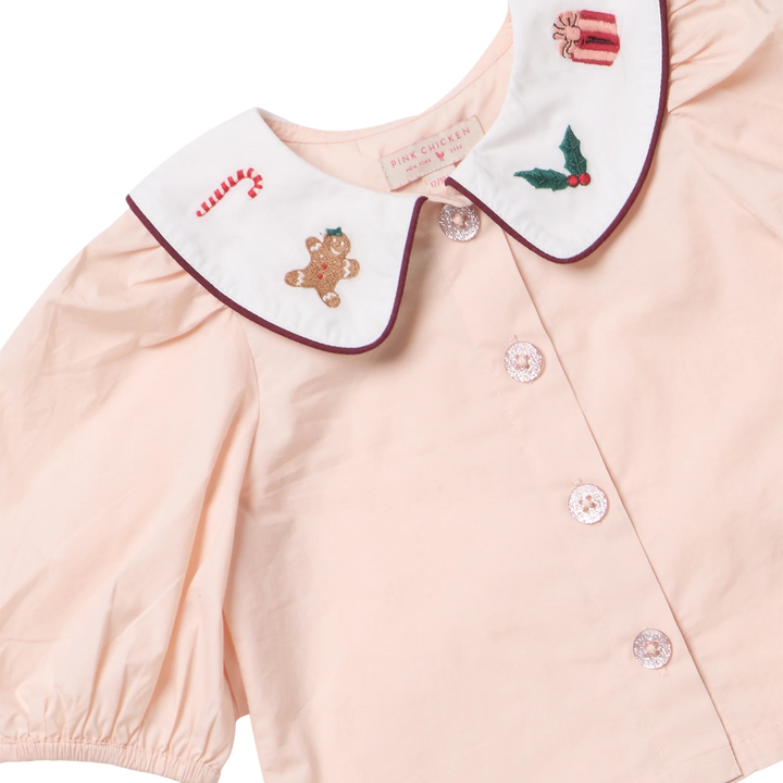 Pink Chicken Noelle 2 Piece Set - Gingerbread Houses