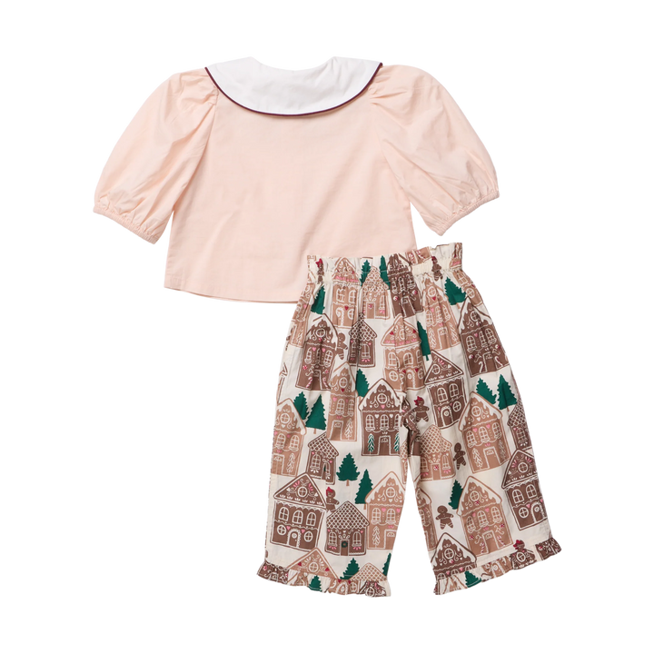 Pink Chicken Noelle 2 Piece Set - Gingerbread Houses
