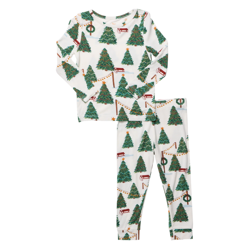 Pink Chicken Bamboo Pajamas - Christmas Tree Farm