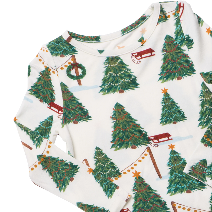 Pink Chicken Bamboo Pajamas - Christmas Tree Farm