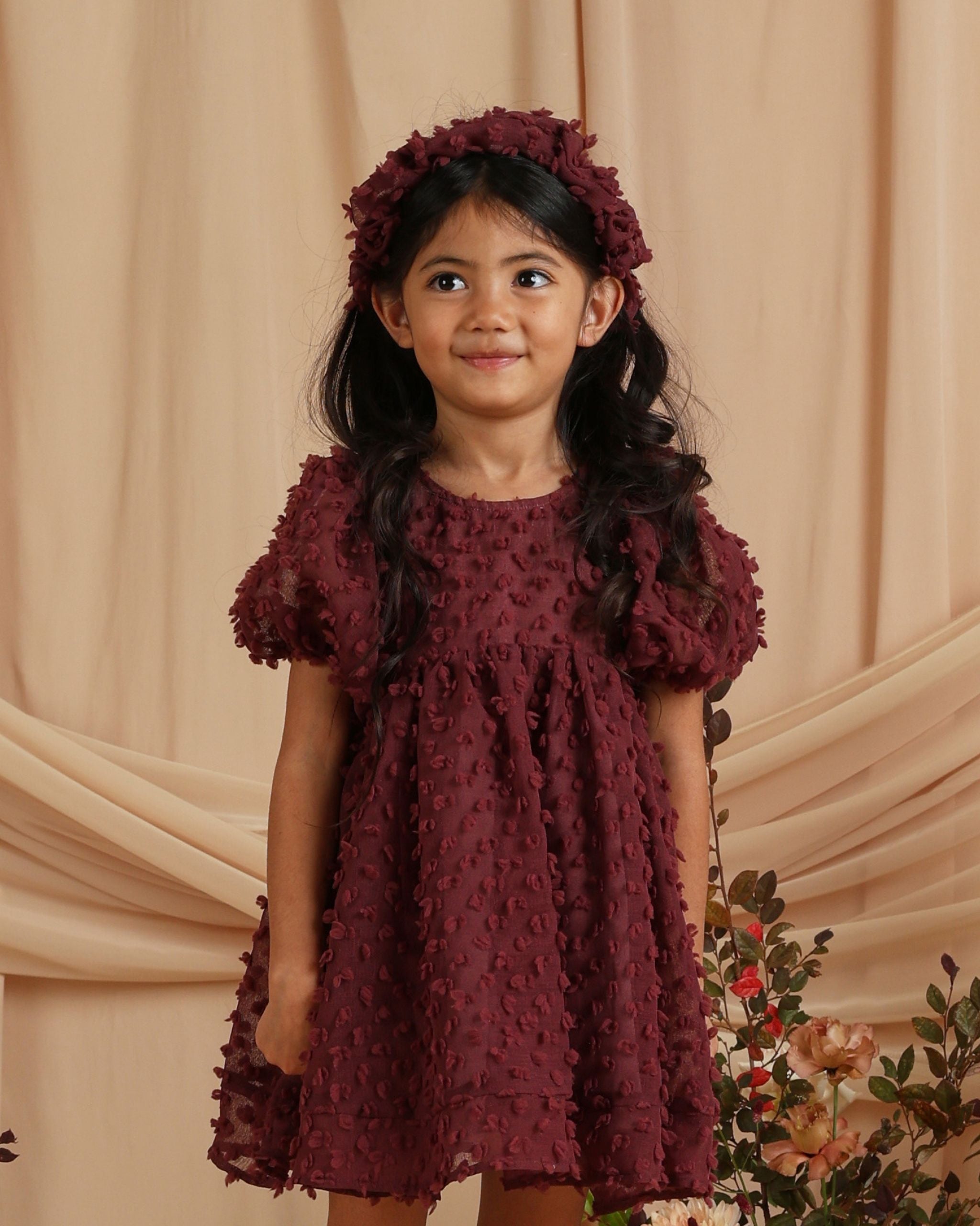 TWO offers SweetHoney 3T Nora dresses in Soft Plum Dot