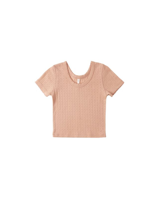 Rylee + Cru Pointelle Tee - Melon