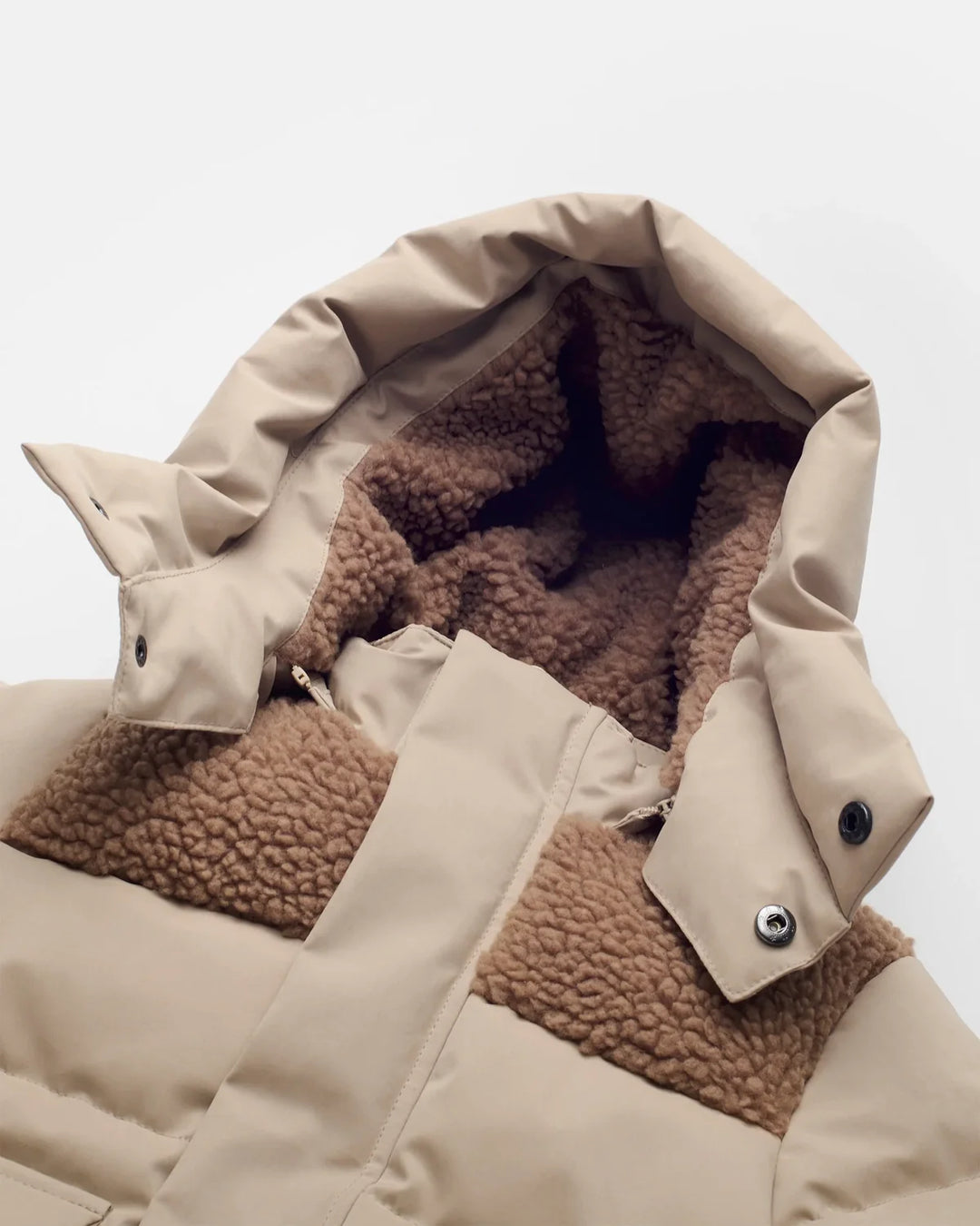 7AM Enfant Puffer Jacket Benji Appliqué - Oat/Cacao