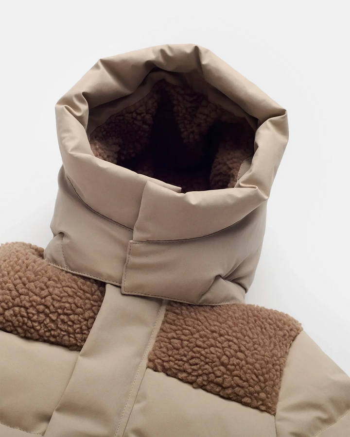 7AM Enfant Puffer Jacket Benji Appliqué - Oat/Cacao