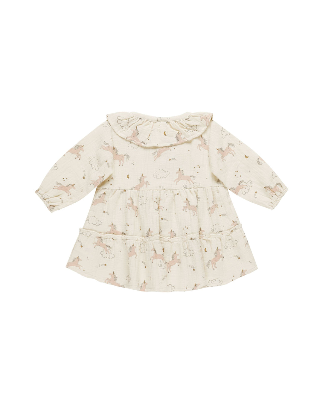 Quincy Mae Ruffle Collar Button Dress - Unicorns