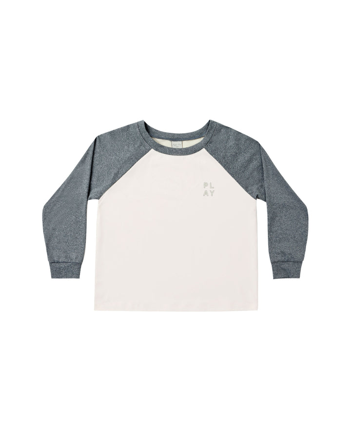 Rylee + Cru Long Sleeve Raglan Tee - Heathered Midnight