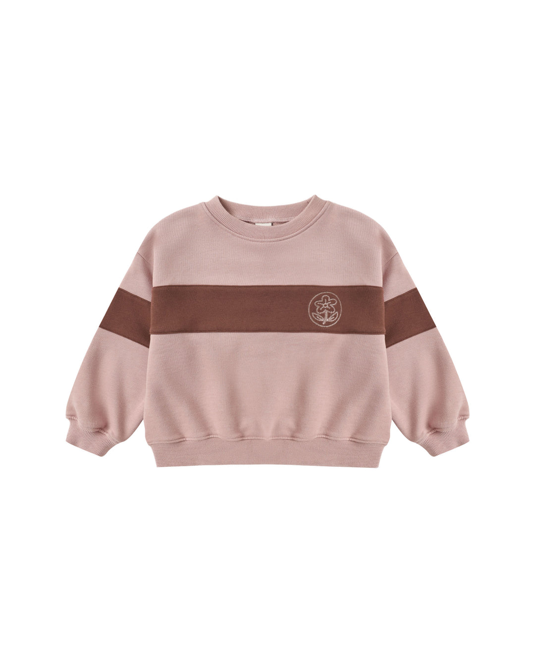 Rylee + Cru Panel Stripe Sweatshirt - Rosewood