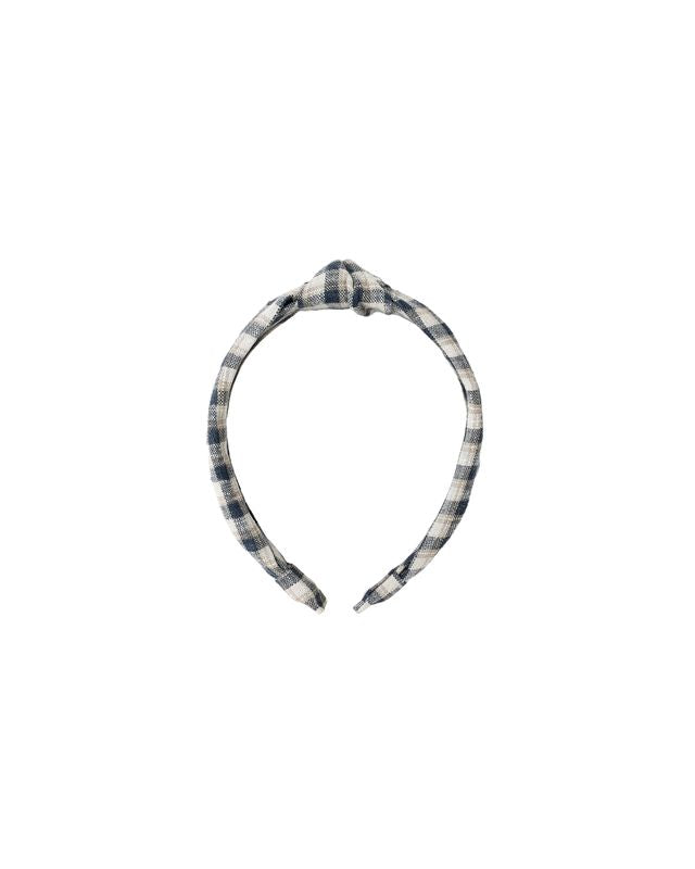 Rylee + Cru Knotted Headband - Navy Check
