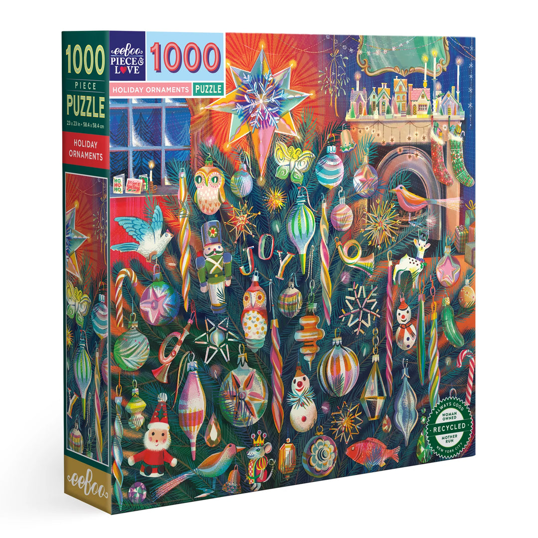 eeBoo Holiday Ornaments 1000 Piece Puzzle