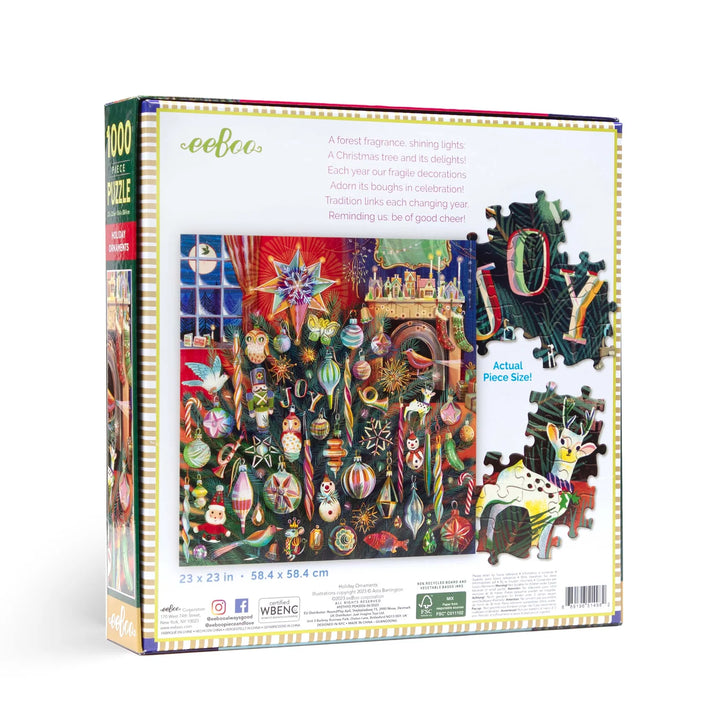eeBoo Holiday Ornaments 1000 Piece Puzzle