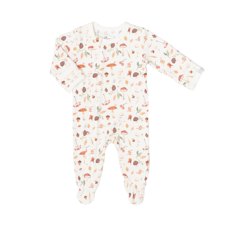 Coccoli Infant Modal Zipper Footie - Mushrooms