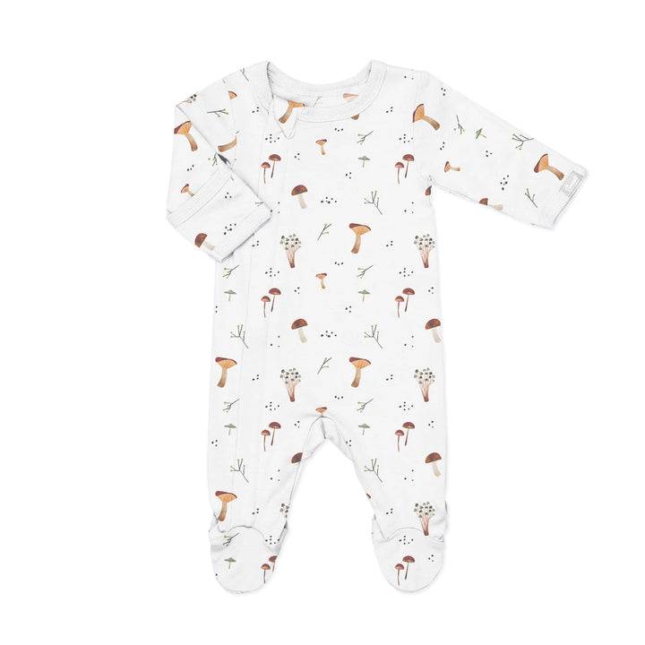 Coccoli Modal Zipper Footie - Mushrooms