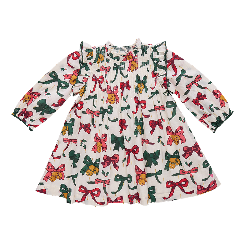 Pink Chicken Jaipur Dress - Christmas Bows