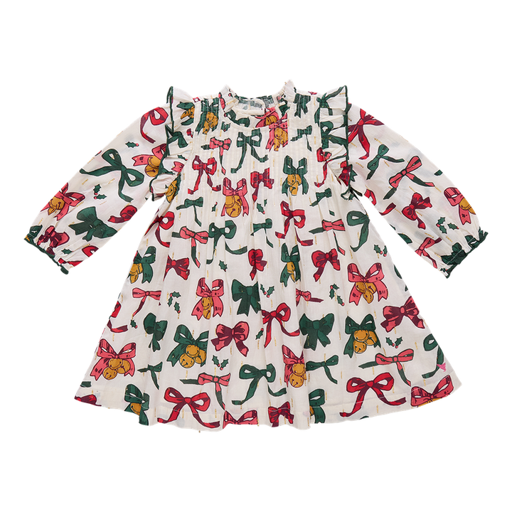 Pink Chicken Jaipur Dress - Christmas Bows