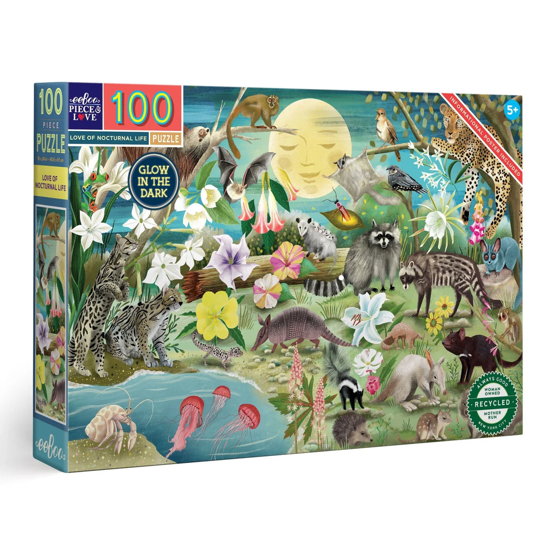 Eeboo Love Of Nocturnal Night 100 Piece Puzzle