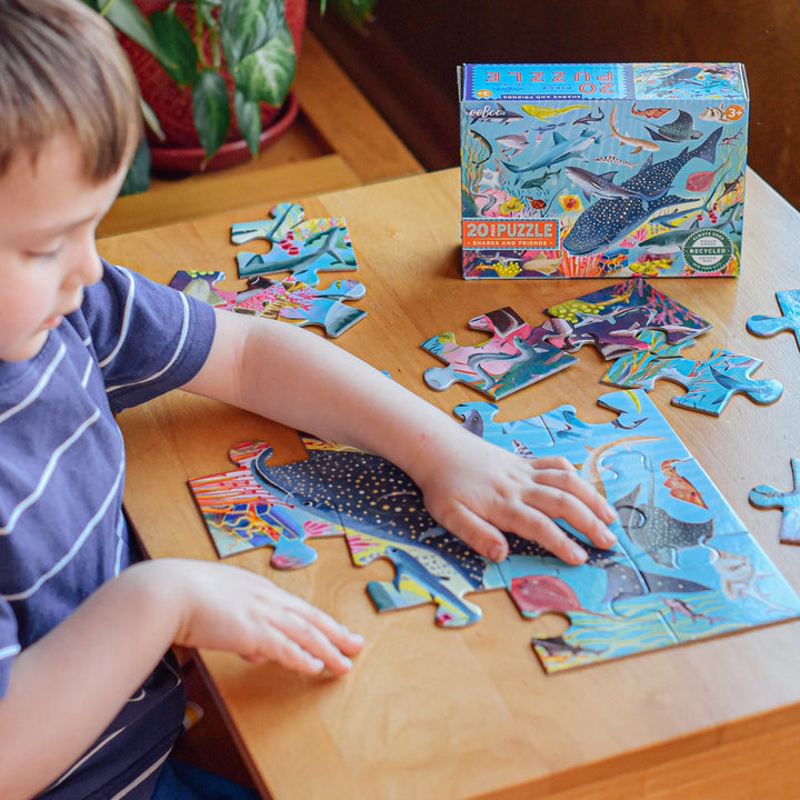 Eeboo Sharks And Friends 20 Piece Puzzle