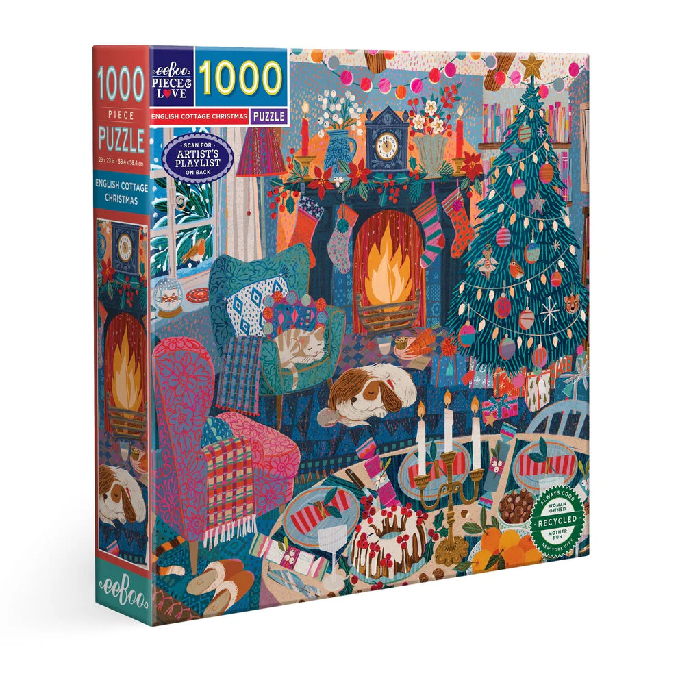 Eeboo English Cottage Christmas 1000 Piece Puzzle