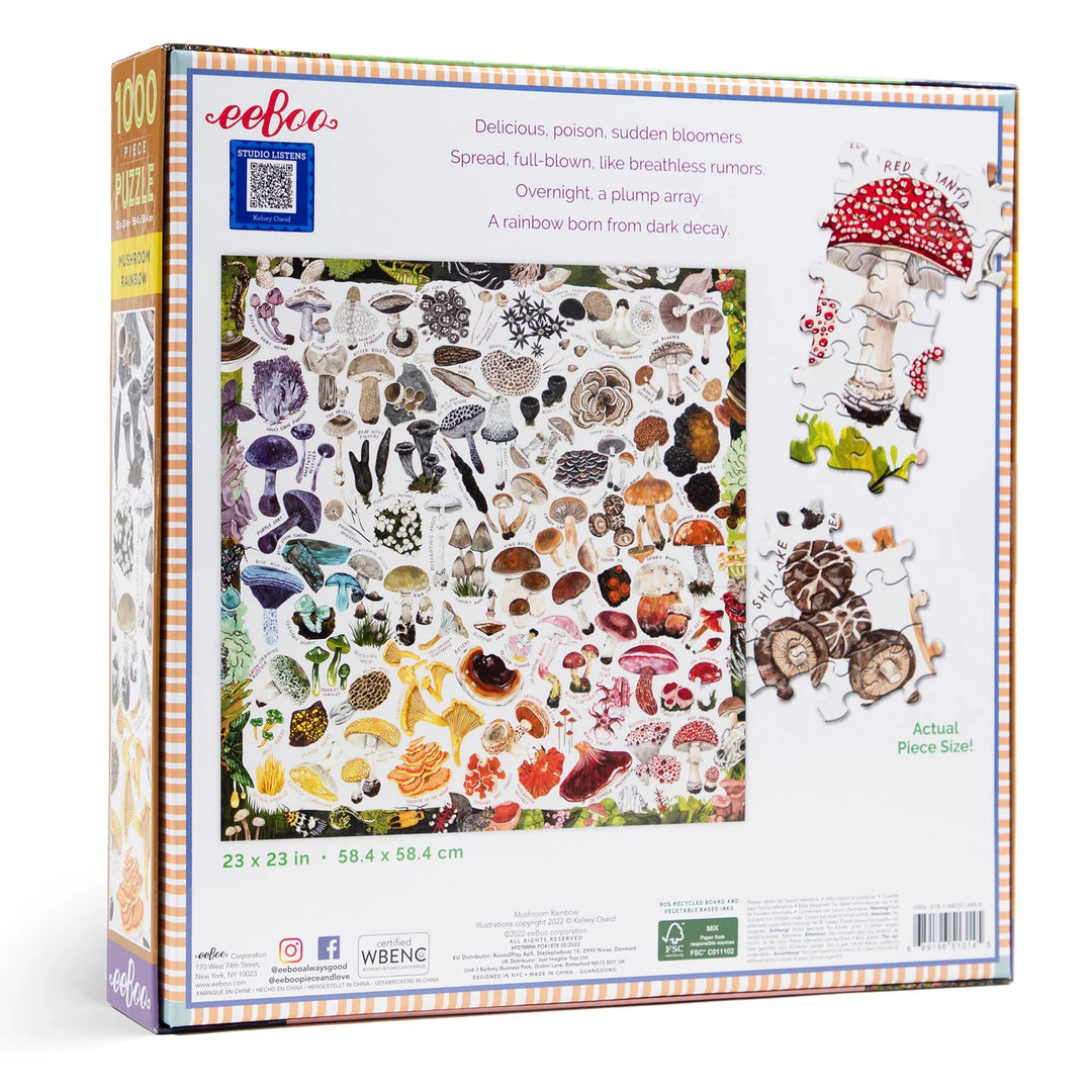 Eeboo Mushroom Rainbow 1000 Piece Puzzle