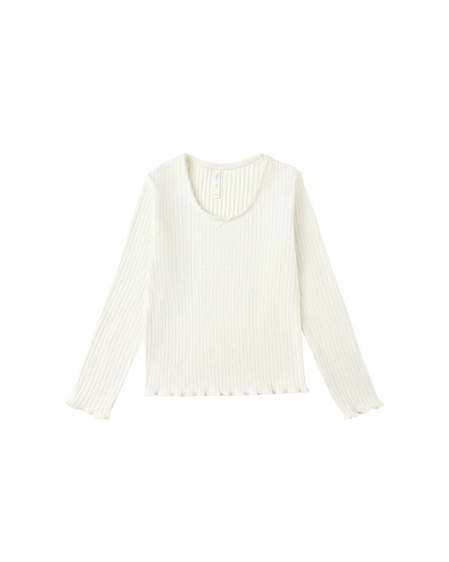 Rylee + Cru Ribbed Long Sleeve - Ivory